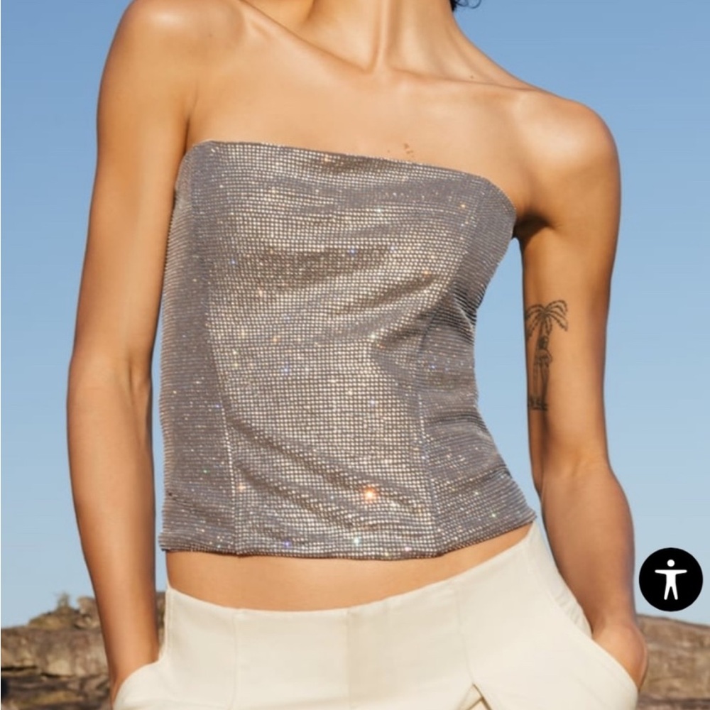 Brand new with tags, Zara rhinestone corset.